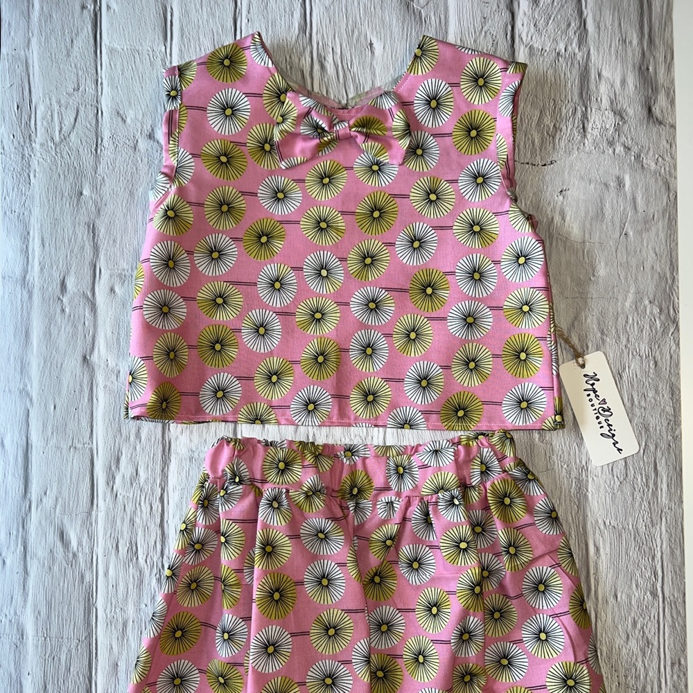Girls Summer Two-Piece Skirt Set